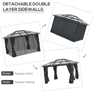 Outsunny 3 x 3.6m Aluminium Gazebo