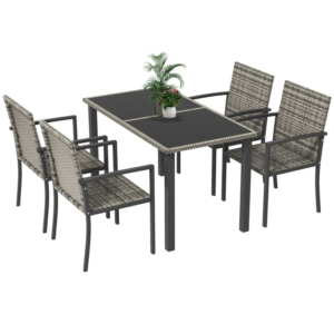 Outsunny 4 Seater Rattan Garden Set