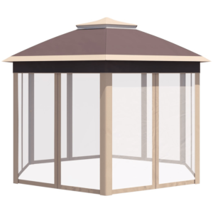 Outsunny 3 x 4m Hexagon Gazebo Khaki