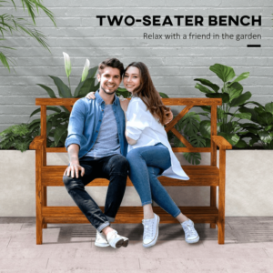 Outsunny 2-Seater Wooden Bench