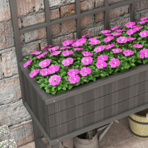 Outsunny Wood Planter w/ Trellis