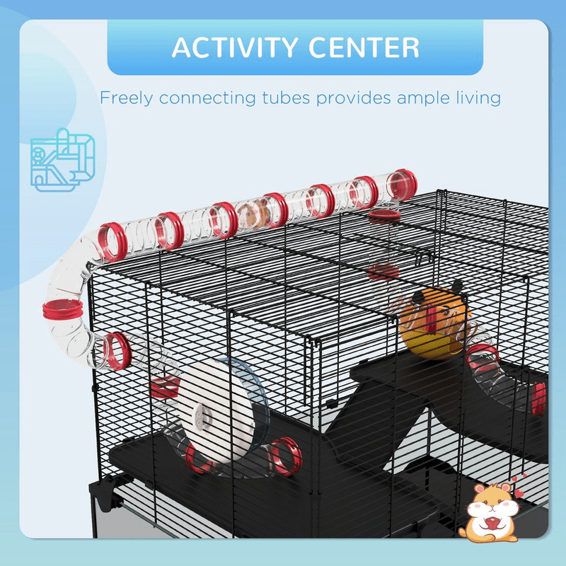 PawHut Hamster Cage with Tunnels PawHut Hamster Cage with Tunnels