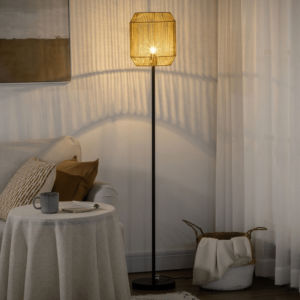 Homcom Farmhouse Floor Lamp Natural