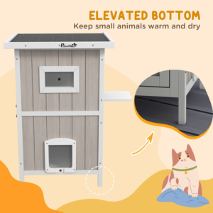 PawHut Outdoor Cat House for 1-2 Cats