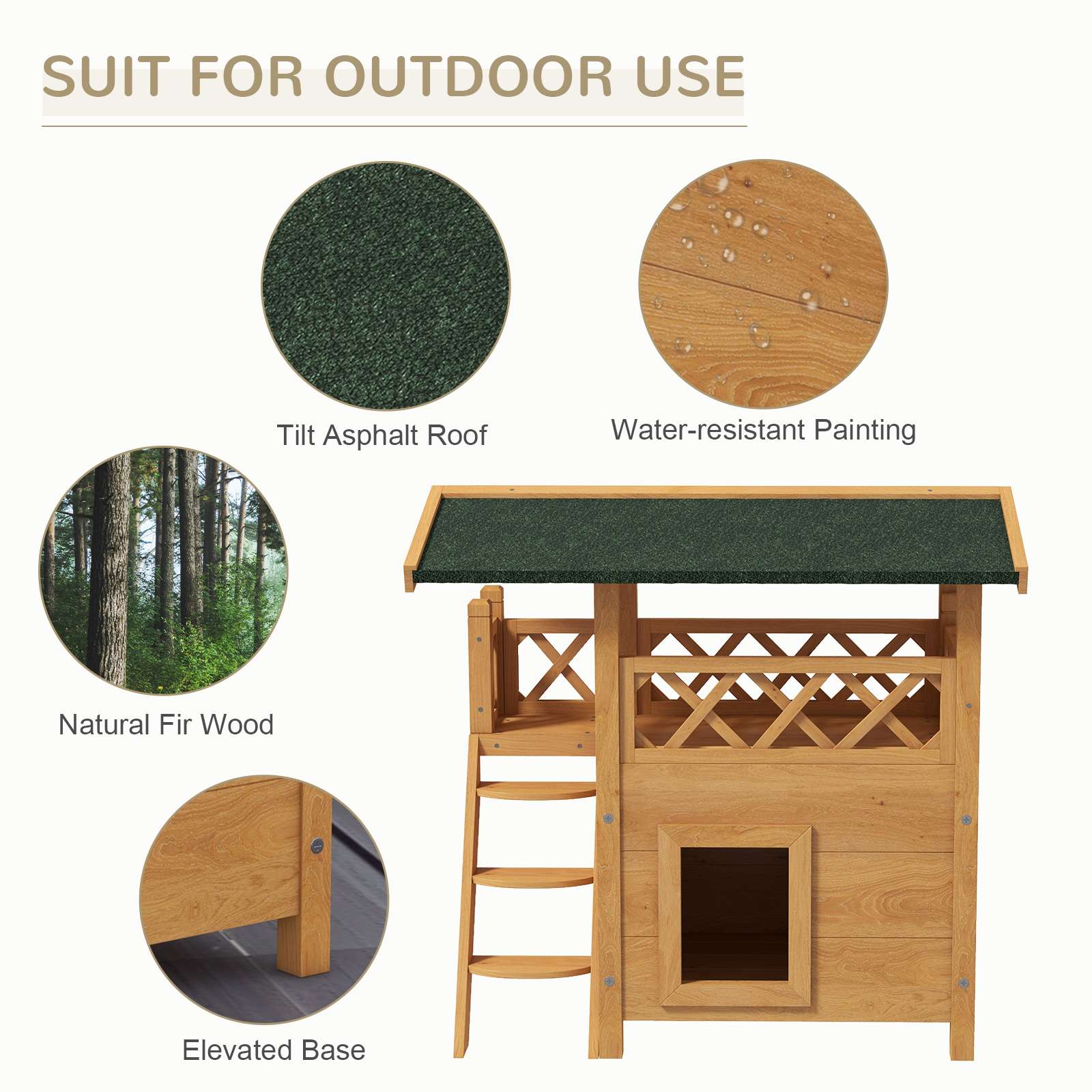 PawHut Outdoor Cat House PawHut Outdoor Cat House