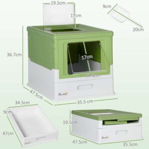 PawHut Hooded Cat Litter Box with Scoop