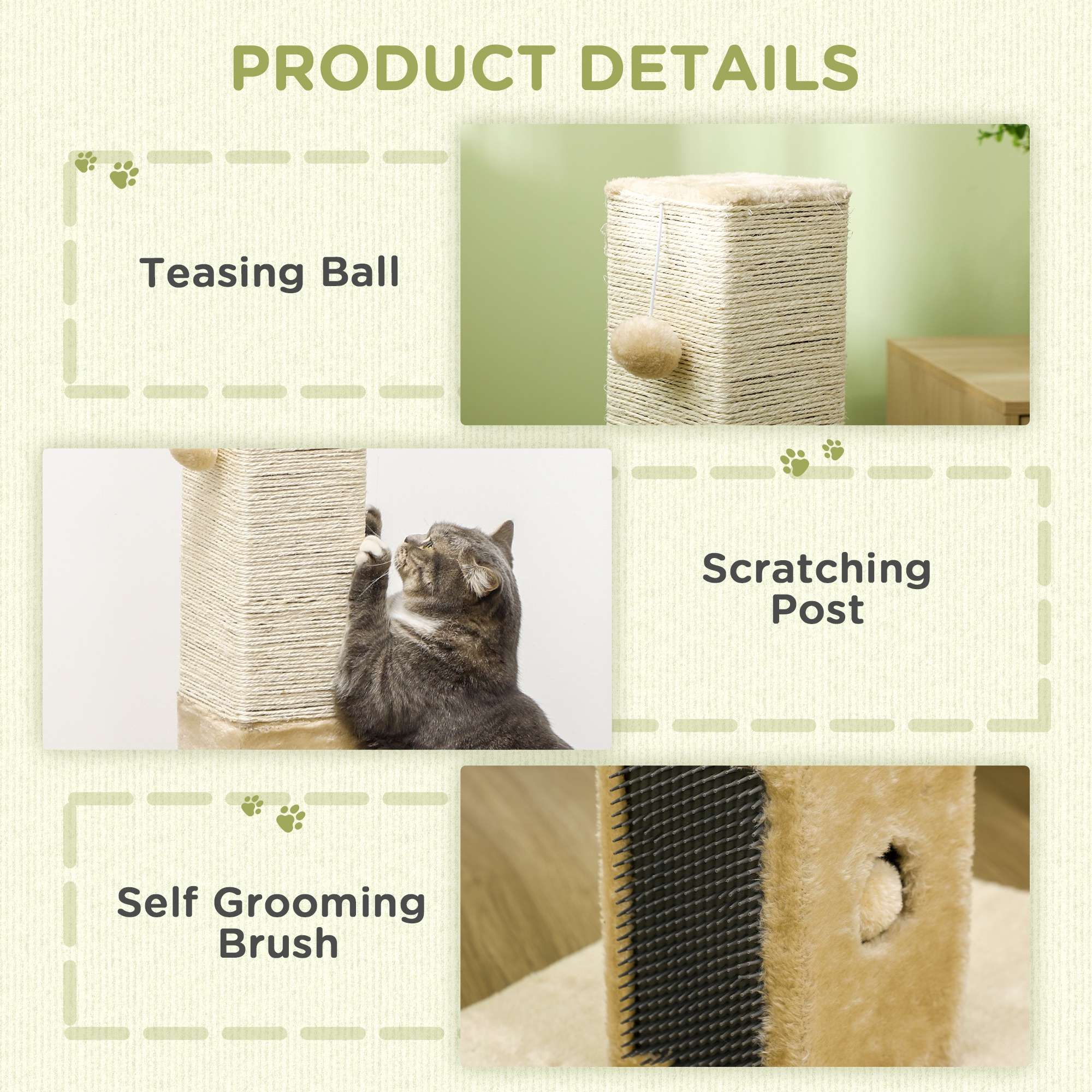 PawHut Cat Scratching Post Beige PawHut Cat Scratching Post Beige