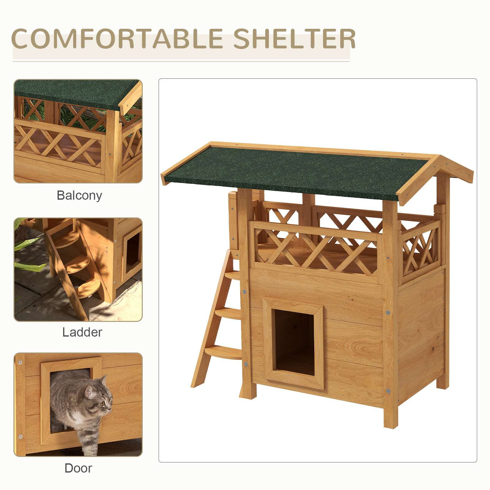 PawHut Outdoor Cat House PawHut Outdoor Cat House
