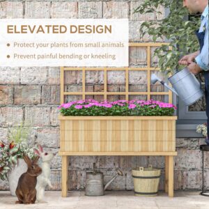 Outsunny Wood Planter w/ Trellis