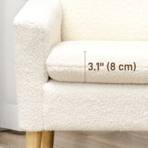 Homcom Modern Accent Armchair Cream