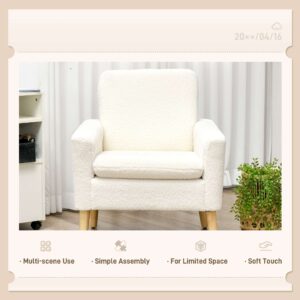 Homcom Modern Accent Armchair Cream