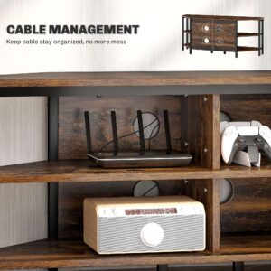 Homcom 50" TV Stand Cabinet Rustic Brown