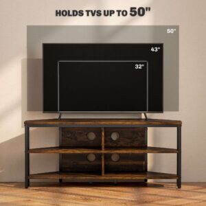 Homcom 50" TV Stand Cabinet Rustic Brown