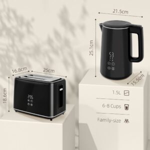 Homcom 1.5L 3000W Kettle & 2 Slice Toaster