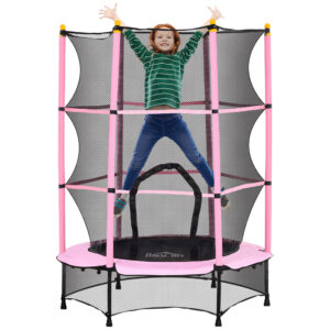 Homcom 4.6FT/75" Kids Trampoline w/ Enclosure