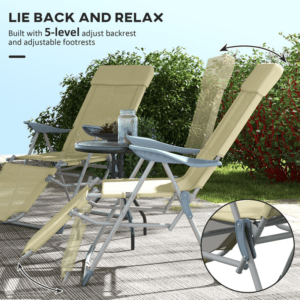 Outsunny 2 Reclining Garden Chairs