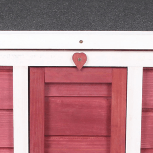 PawHut Wooden Rabbit Hutch Red