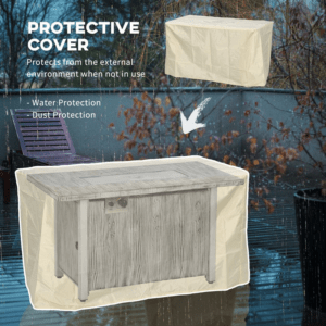 Outsunny Gas Fire Pit Table Grey