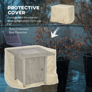 Outsunny Gas Fire Pit Table Grey