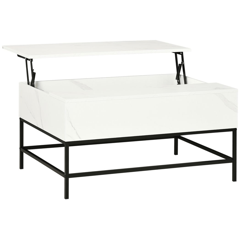 Homcom Lift Top Coffee Table White Homcom Lift Top Coffee Table White