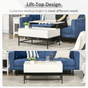 Homcom Lift Top Coffee Table White Homcom Lift Top Coffee Table White