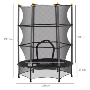 Homcom 4.6FT/75" Kids Trampoline w/ Enclosure
