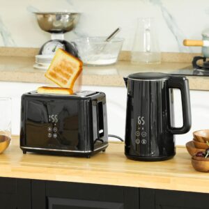 Homcom 1.5L 3000W Kettle & 2 Slice Toaster