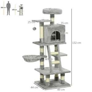 PawHut 132cm Multi-Activity Cat Tree