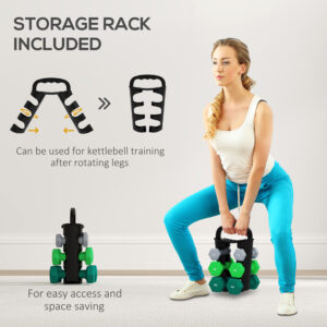 Sportnow Dumbbells Set w/ Rack