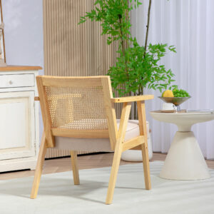 Homcom Rattan Armchair w Wood Frame