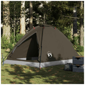 vidaXL 4-Person Dome Tent Brown