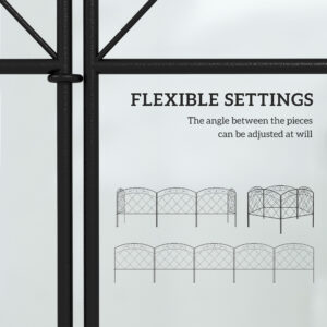 Outsunny 61cm x 3m Picket Fence Panels