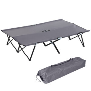 Outsunny Double Camping Sunbed Grey