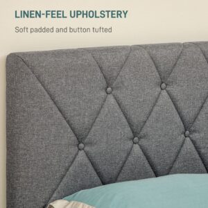 Homcom Double Bed Frame w/ Headboard