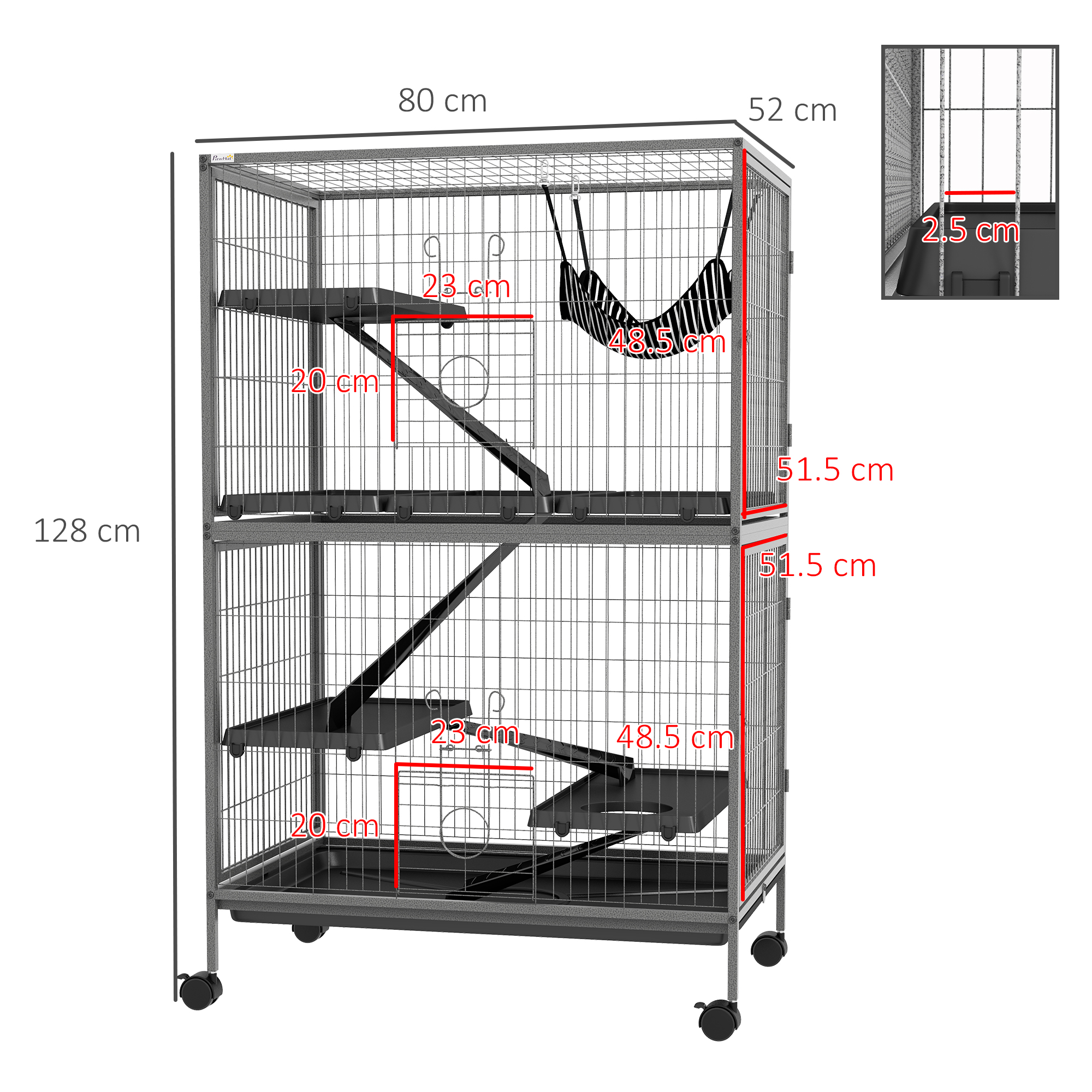 PawHut Small Animal Cage Multi Level PawHut Small Animal Cage Multi Level