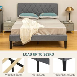 Homcom Double Bed Frame w/ Headboard