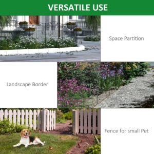 Outsunny Decorative Fence 4 Panels 44in x 12ft