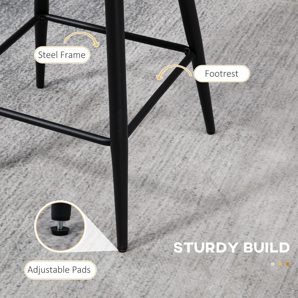 HOMCOM Bar Stools Set of 2 Cream HOMCOM Bar Stools Set of 2 Cream