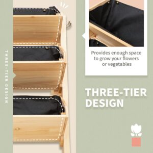 Outsunny 3 Tier Wooden Plant Stand