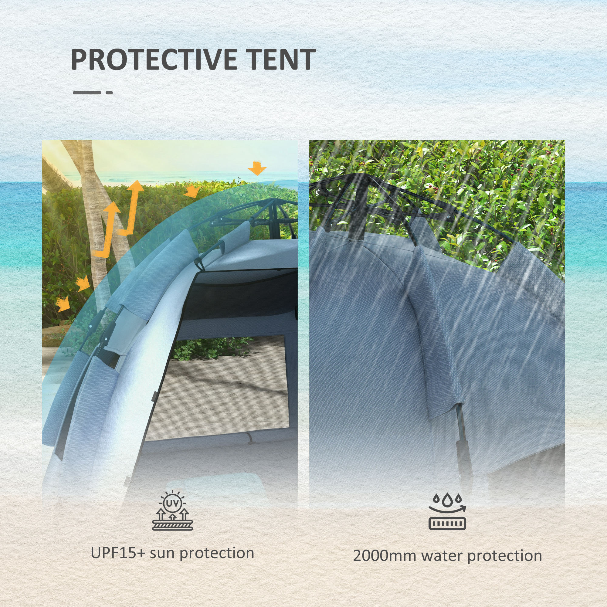 Outsunny 2-3 Man Pop Up Beach Tent Outsunny 2-3 Man Pop Up Beach Tent