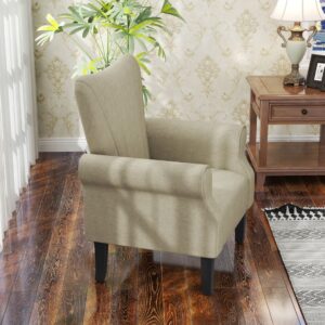 Homcom Armchair Upholstered Beige