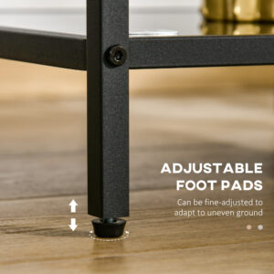 Homcom Side Table w/ Tempered Glass Top