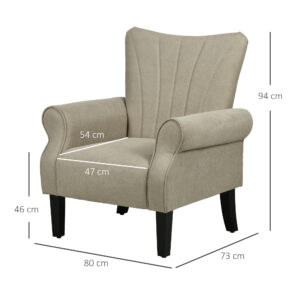 Homcom Armchair Upholstered Beige