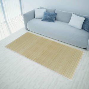vidaXL Rectangular Natural Bamboo Rug