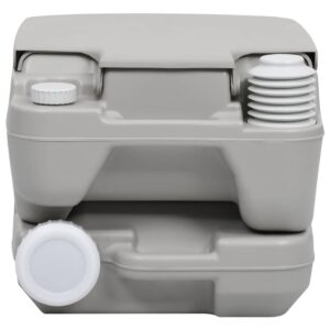 vidaXL Portable Camping Toilet Grey 10+10 L