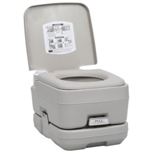 vidaXL Portable Camping Toilet Grey 10+10 L