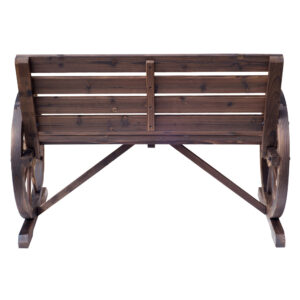 Outsunny Wagon Wheel Wooden Bench