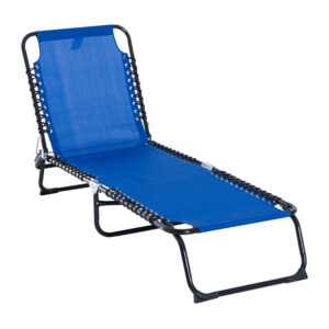 Outsunny Sun Lounger 3 Positions Blue