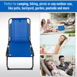 Outsunny Sun Lounger 3 Positions Blue