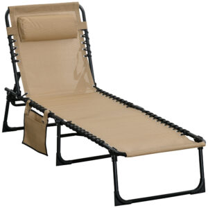 Outsunny Sun Lounger Adjustable Backrest